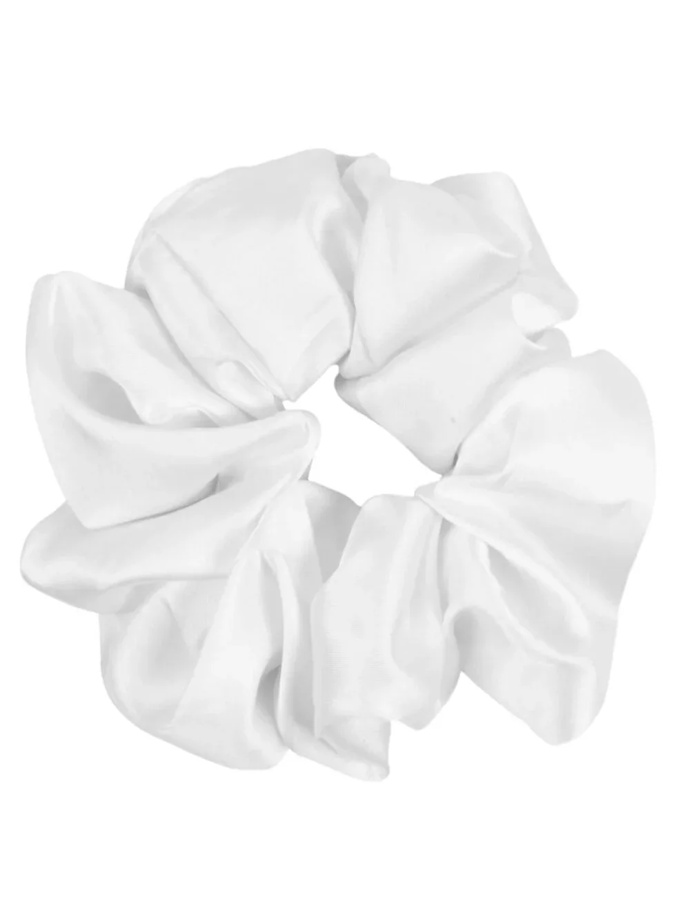 5 Pack Satin Scrunchies Hair Ties Set – Emerald, Black, White, light purple Gray
